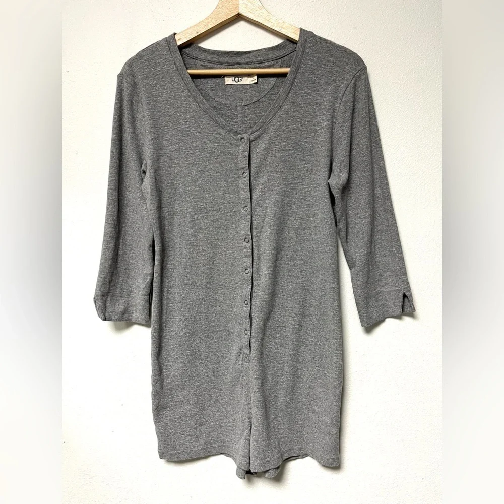 UGG  Heidi Lounge Romper
In Grey Heather 100% Cotton Loungewear 
Size Large - Picture 2 of 7